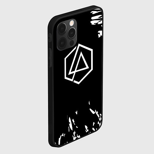 Чехол iPhone 12 Pro Linkin park краски текстура рок / 3D-Черный – фото 2