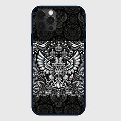 Чехол для iPhone 12 Pro Белый герб России, цвет: 3D-черный