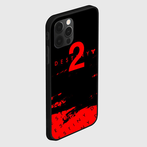 Чехол iPhone 12 Pro Destiny 2 краски надписи / 3D-Черный – фото 2