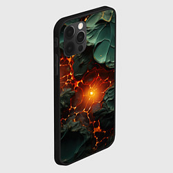 Чехол для iPhone 12 Pro Объемная текстура и лава, цвет: 3D-черный — фото 2