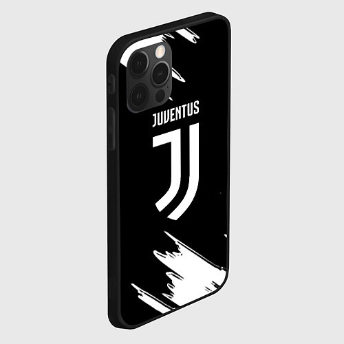 Чехол iPhone 12 Pro Juventus краски текстура / 3D-Черный – фото 2