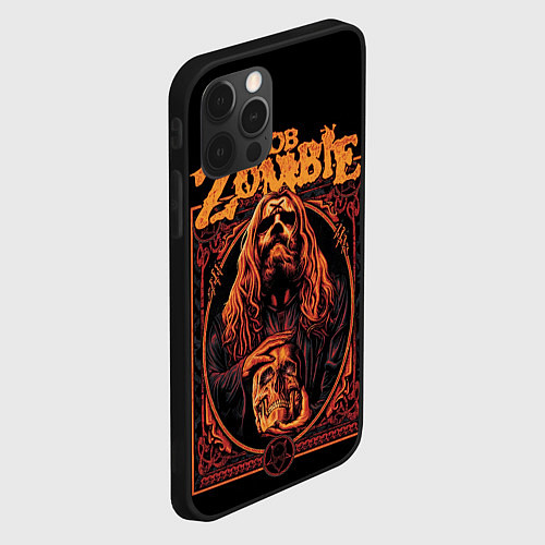Чехол iPhone 12 Pro Rob zombie skull / 3D-Черный – фото 2
