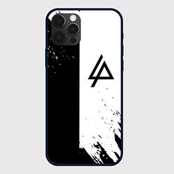 Чехол для iPhone 12 Pro Linkin park краски чёрнобелый, цвет: 3D-черный