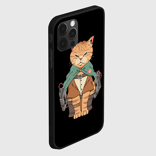 Чехол iPhone 12 Pro Anime cat / 3D-Черный – фото 2