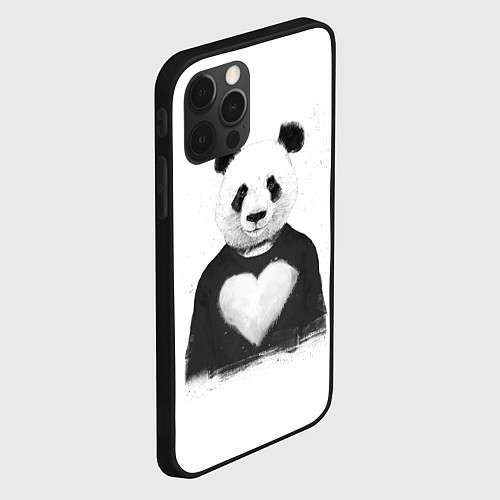 Чехол iPhone 12 Pro Love panda / 3D-Черный – фото 2