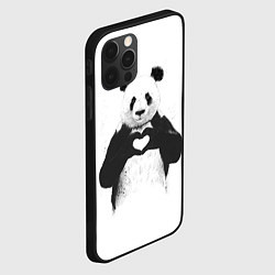 Чехол для iPhone 12 Pro Panda love, цвет: 3D-черный — фото 2