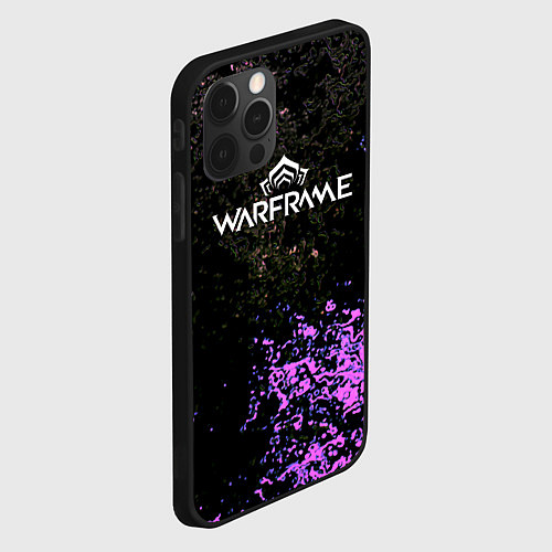 Чехол iPhone 12 Pro Warframe брызги неоновых красок / 3D-Черный – фото 2