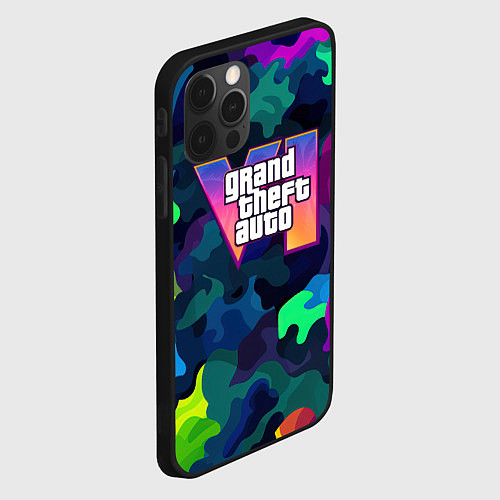 Чехол iPhone 12 Pro Gta logo bright / 3D-Черный – фото 2