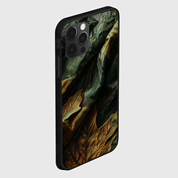Чехол для iPhone 12 Pro Реалистичный охотничий камуфляж из ткани и листьев, цвет: 3D-черный — фото 2