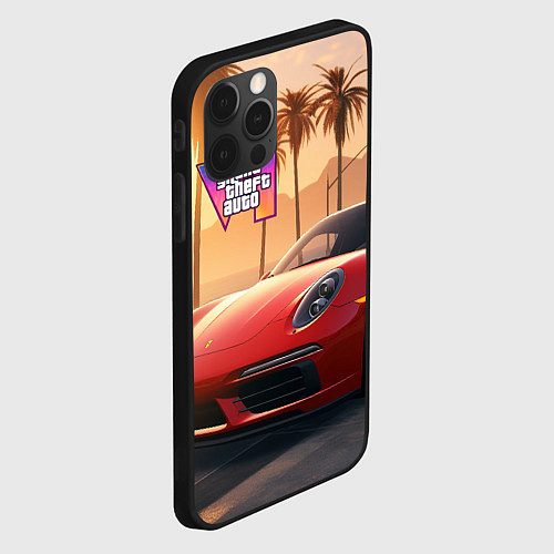 Чехол iPhone 12 Pro GTA 6 logo auto style / 3D-Черный – фото 2