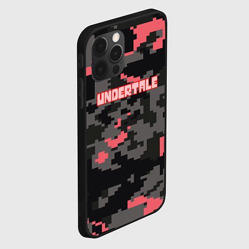 Чехол iPhone 12 Pro Undertale текстура гейм / 3D-Черный – фото 2