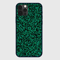 Чехол для iPhone 12 Pro Абстрактный полосатый зелёный, цвет: 3D-черный