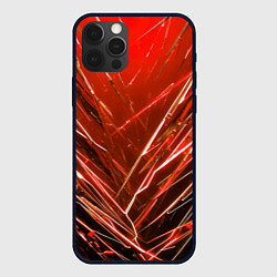 Чехол для iPhone 12 Pro Красные ломаные молнии, цвет: 3D-черный