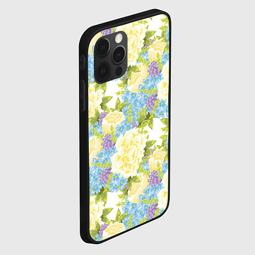 Чехол iPhone 12 Pro Пышные цветы / 3D-Черный – фото 2