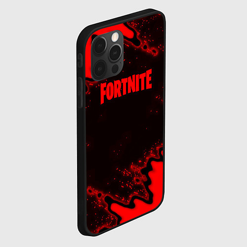 Чехол iPhone 12 Pro Fortnite game colors red / 3D-Черный – фото 2