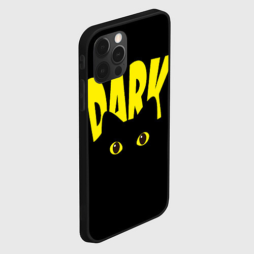 Чехол iPhone 12 Pro Dark cat eyes - черный кот / 3D-Черный – фото 2