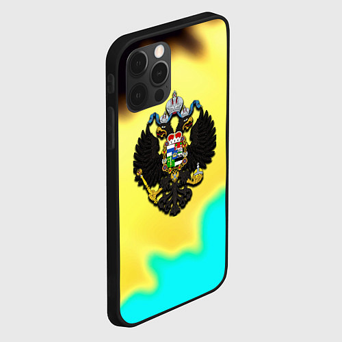 Чехол iPhone 12 Pro Российская империя герб краски / 3D-Черный – фото 2