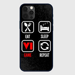 Чехол для iPhone 12 Pro Eat, sleep, GTA 6, repeat, цвет: 3D-черный