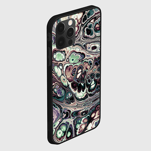 Чехол iPhone 12 Pro Абстрактный разноцветный узор / 3D-Черный – фото 2