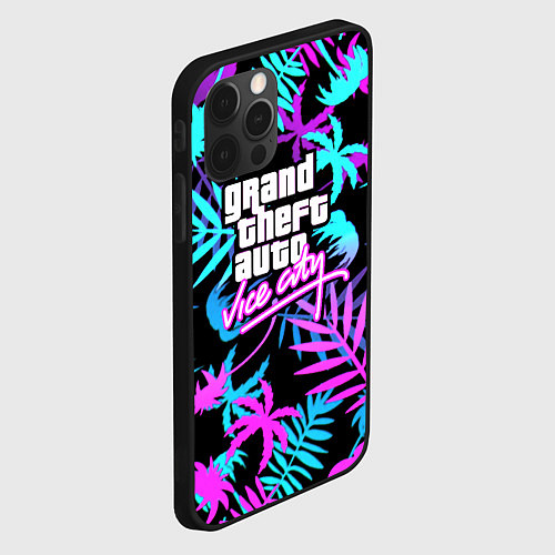 Чехол iPhone 12 Pro GTA vice city steel / 3D-Черный – фото 2