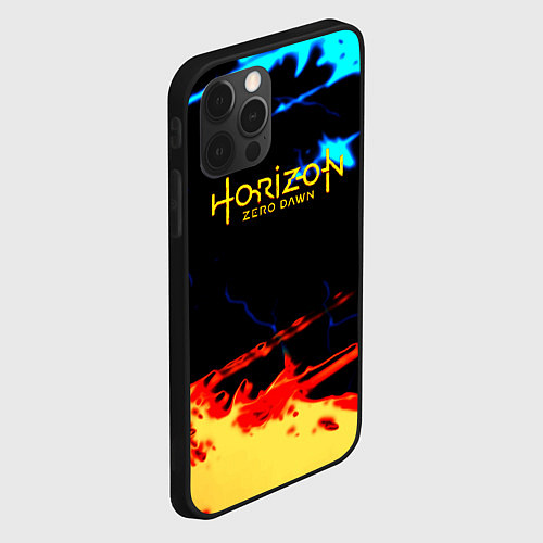 Чехол iPhone 12 Pro Horizon zero dawn огонь и лёд / 3D-Черный – фото 2
