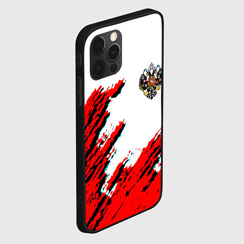 Чехол iPhone 12 Pro Россия герб империя / 3D-Черный – фото 2