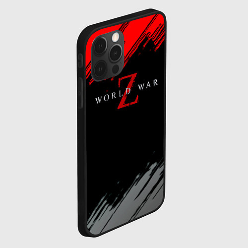 Чехол iPhone 12 Pro World war z краски текстура / 3D-Черный – фото 2