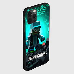 Чехол для iPhone 12 Pro Minecraft квадратный персонаж, цвет: 3D-черный — фото 2