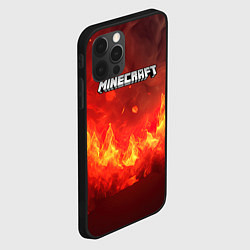 Чехол для iPhone 12 Pro Minecraft logo fire, цвет: 3D-черный — фото 2