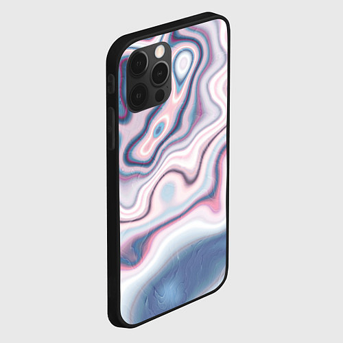 Чехол iPhone 12 Pro Мраморные разводы / 3D-Черный – фото 2