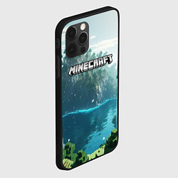 Чехол для iPhone 12 Pro Minecraft logo map, цвет: 3D-черный — фото 2