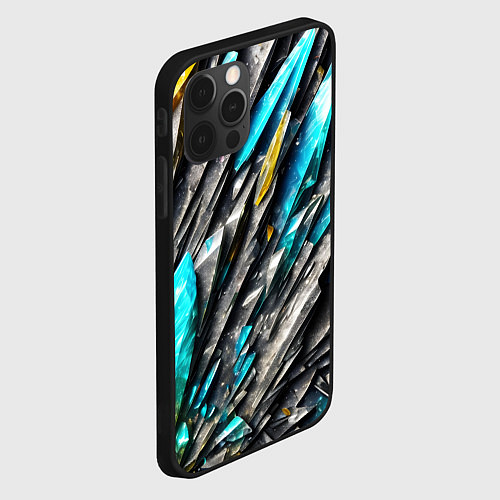 Чехол iPhone 12 Pro Камень и драгоценные кристаллы / 3D-Черный – фото 2