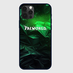 Чехол для iPhone 12 Pro Palworld logo green abstract, цвет: 3D-черный