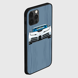 Чехол для iPhone 12 Pro Bugatti Centodieci - белая бугатти чентодиечи, цвет: 3D-черный — фото 2
