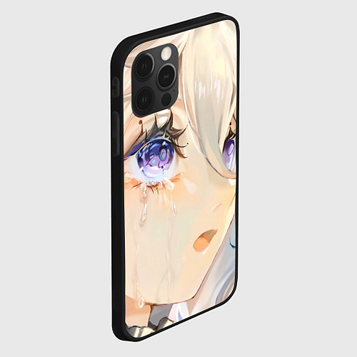 Чехол iPhone 12 Pro Genshin Impact Furina cry tears / 3D-Черный – фото 2