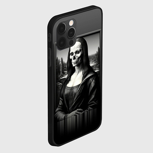 Чехол iPhone 12 Pro Мона Лиза Black skull / 3D-Черный – фото 2