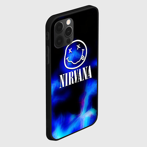 Чехол iPhone 12 Pro Nirvana flame ghost steel / 3D-Черный – фото 2