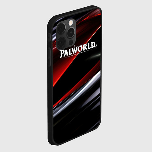 Чехол iPhone 12 Pro Palworld logo темная абстракция / 3D-Черный – фото 2