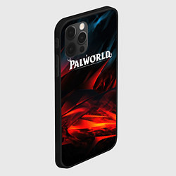 Чехол для iPhone 12 Pro Palworld логотип абстракт на темном фоне, цвет: 3D-черный — фото 2