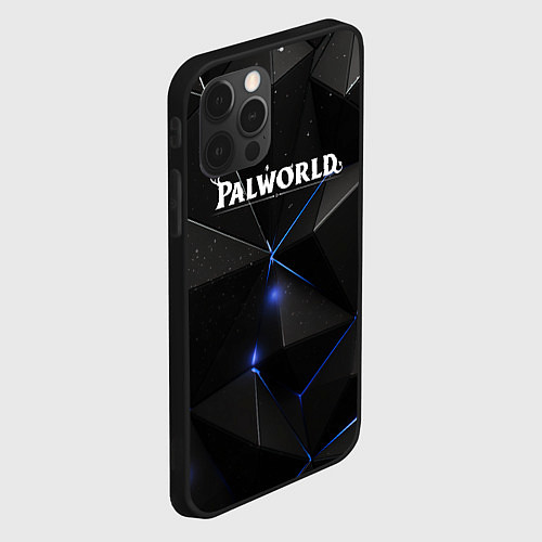 Чехол iPhone 12 Pro Palworld лого на черном стильном фоне / 3D-Черный – фото 2