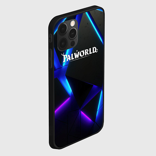 Чехол iPhone 12 Pro Palworld неоновые плиты абстракция / 3D-Черный – фото 2