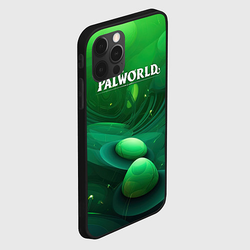 Чехол iPhone 12 Pro Palworld зеленый мир / 3D-Черный – фото 2