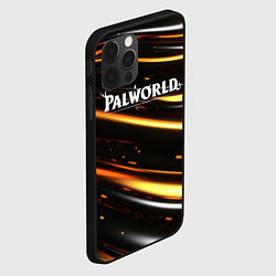 Чехол для iPhone 12 Pro Palworld логотип золотые волны на черном, цвет: 3D-черный — фото 2