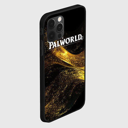 Чехол iPhone 12 Pro Palworld логотип золотая пыльца / 3D-Черный – фото 2