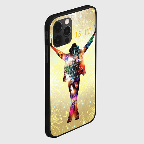 Чехол iPhone 12 Pro Michael Jackson THIS IS IT - с салютами на золотом / 3D-Черный – фото 2