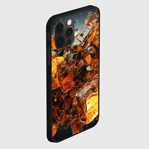 Чехол iPhone 12 Pro Янтарный взрыв / 3D-Черный – фото 2