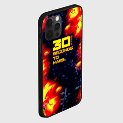 Чехол для iPhone 12 Pro Thirty Seconds to Mars огненное лого, цвет: 3D-черный — фото 2