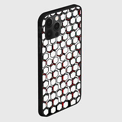 Чехол для iPhone 12 Pro Киберпанк узор из шестиугольников красный, цвет: 3D-черный — фото 2