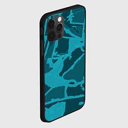 Чехол для iPhone 12 Pro Изумрудно-бирюзовая графика, цвет: 3D-черный — фото 2
