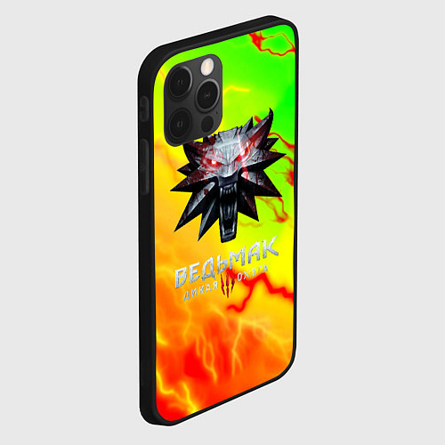 Чехол iPhone 12 Pro Ведьмак шторм стиль охотник / 3D-Черный – фото 2